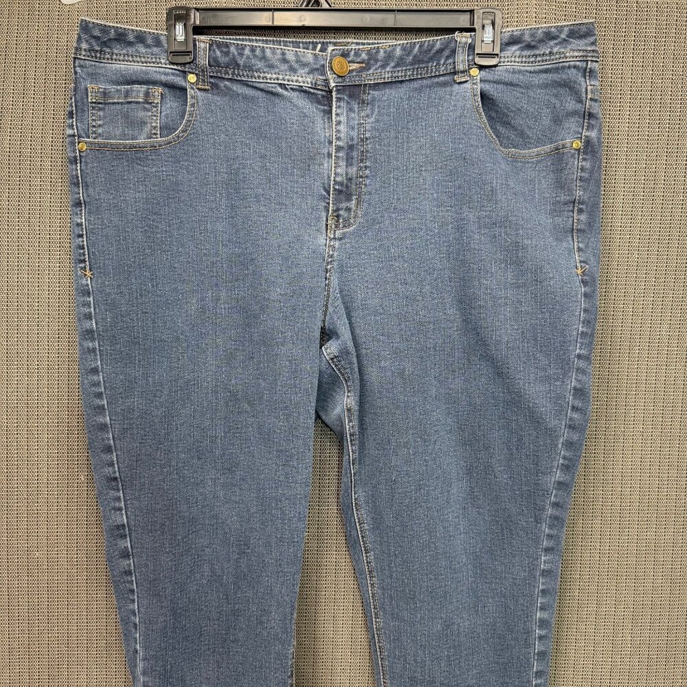 Lane Bryant Genius Fit Womens Size 22P Blue Skinny Jeans Stretch Denim - Picture 3 of 9